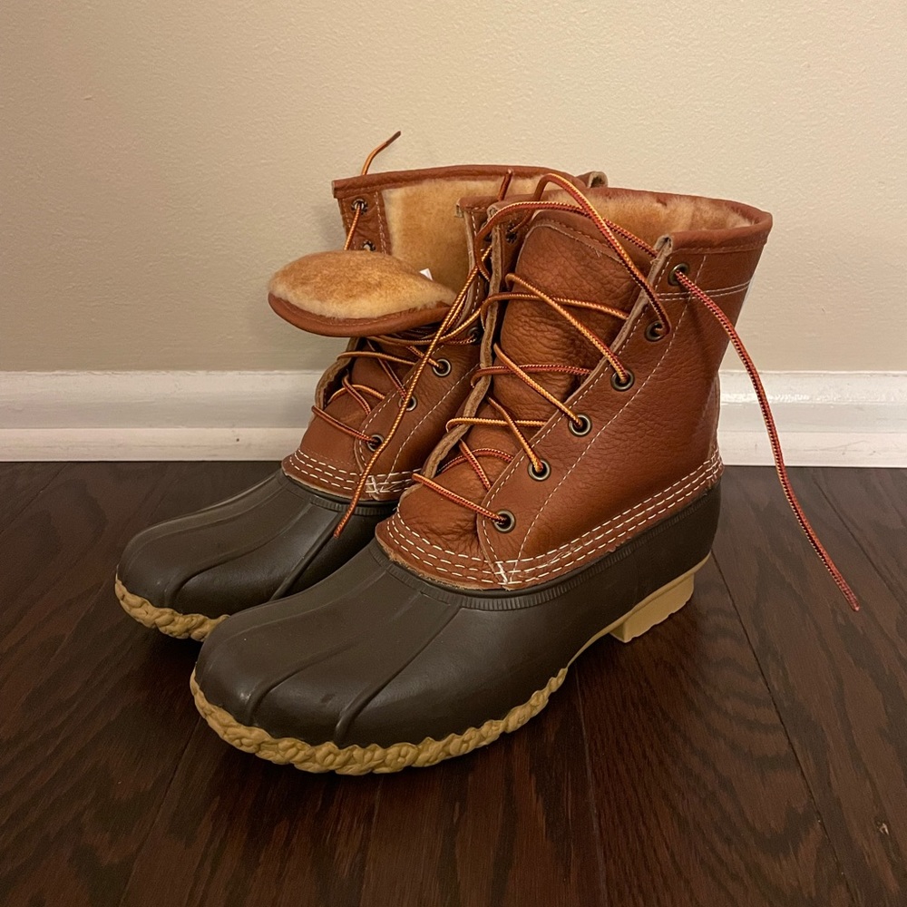 Shearling-lined duck boots
